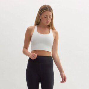 NWT Girlfriend Collective White Paloma Racerback Sports Bra Top gym yoga small
